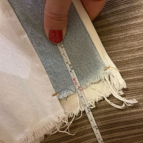 Topman tapered Light Wash blue side Textured Raw Hem Jeans 32s - Picture 6 of 8